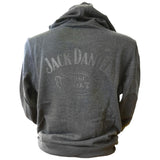 Old No. 7 Brand Logo Full Length Zipper Hoodie, Male, Small, Grey