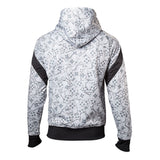 Playstation Controllers All-over Sublimation Full Length Zipper Hoodie, Male, Extra Extra Large, White-black