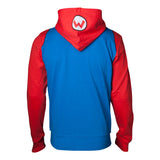 Super Mario Bros. Novelty Mario Full Length Zipped Hoodie, Male, Large, Multi-colour