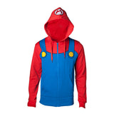 Super Mario Bros. Novelty Mario Full Length Zipped Hoodie, Male, Small, Multi-colour