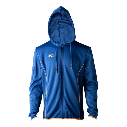 76 Vault 76 Teq Full Length Zipped Premium Hoodie, Male, Extra Extra Large, Blue-yellow