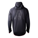 Odyssey Technical Hexagonal Full Length Zipper Hoodie, Male, Large, Black-red