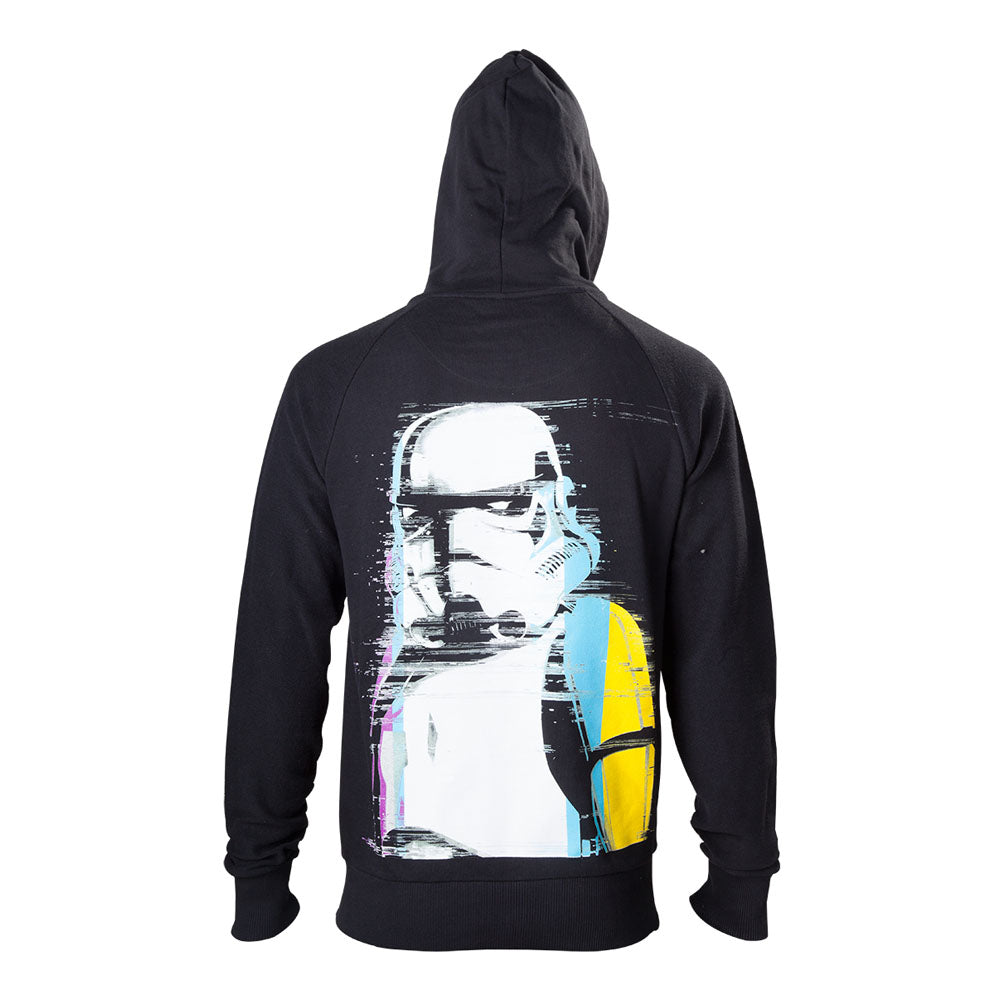 Stormtrooper Retro Style Full Length Zipper Hoodie, Male, Medium, Black