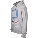 Gameboy Handheld Console Print Hoodie, Male, Large, Grey