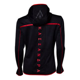 Odyssey Technical Dark Full Length Zipper Hoodie, Female, Extra Extra Large, Black-red