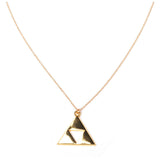 Legend Of Zelda Triforce Logo Link Chain Metal Pendant Necklace, Gold