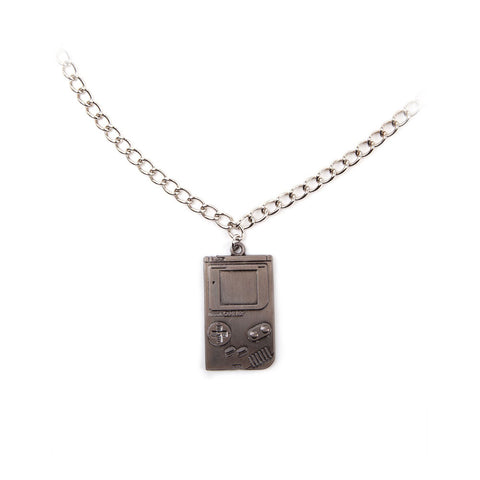 Super Original Gameboy Metal Twisted Link Chain Pendant Necklace, One Size, Silver