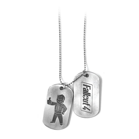 4 Vault Boy Thumbs Up Dogtags, Silver-metal