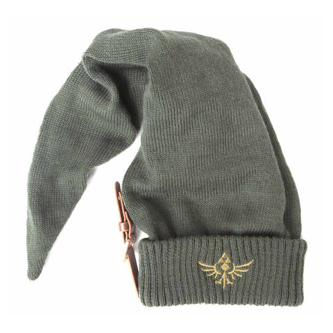 Legend Of Zelda Long Pointed Elvish Hat With Embroidered Royal Crest Logo Beanie, Green