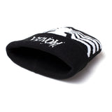 Venom Embroidered Logo Woven Rollup Beanie, Unisex, Black