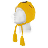 Jake Acrylic Beanie Hat With Braided Ties, Unisex, Yellow