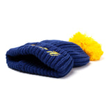 76 Embroidered Vault 76 Logo Bobble Beanie, Unisex, Blue-yellow