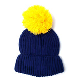 76 Embroidered Vault 76 Logo Bobble Beanie, Unisex, Blue-yellow