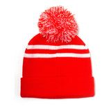 76 Embroidered Nuka-cola Logo Bobble Beanie, Unisex, Red-white