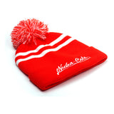 76 Embroidered Nuka-cola Logo Bobble Beanie, Unisex, Red-white