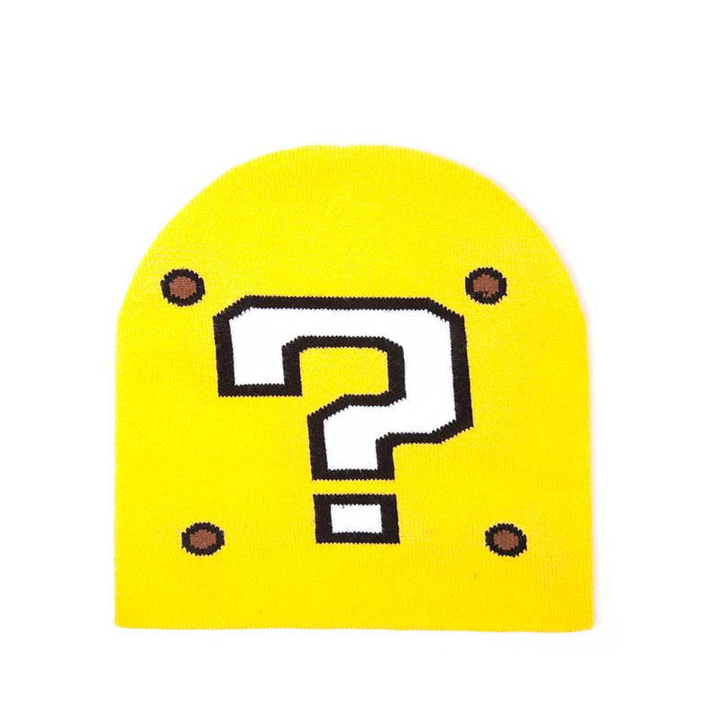 Super Mario Bros. Question Mark Cuffless Beanie, Yellow