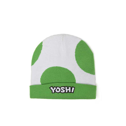 Super Mario Bros. Yoshi Egg Cuffed Beanie, Green-white