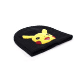 Pikachu Chenille Embroidered Cuffless Beanie, Black