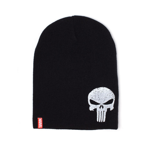 The Punisher Skull Logo Slouchy Beanie, Unisex, Black