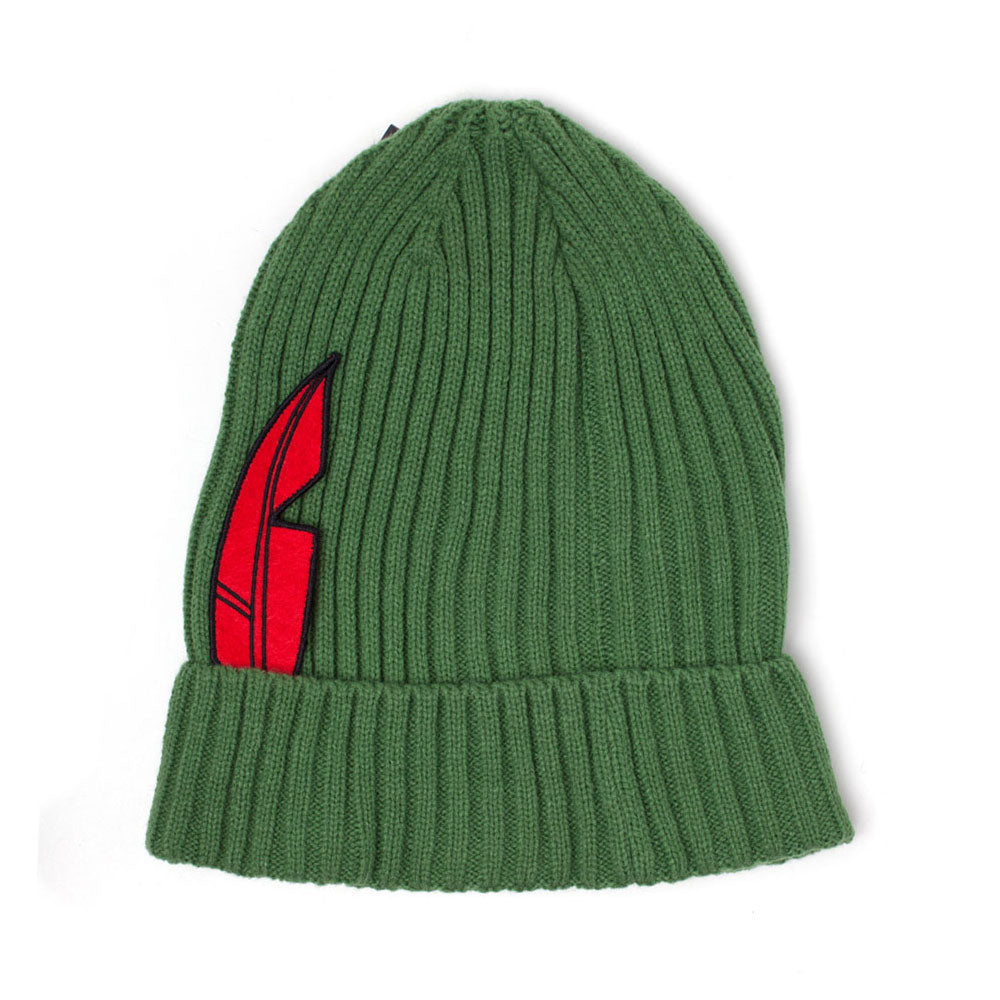 Peter Pan Feather Novelty Rollup Beanie, Unisex, Green