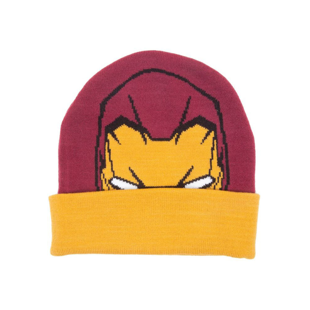 Captain America: Civil War Knitted Iron Man Pattern Cuffed Beanie, Multi-colour