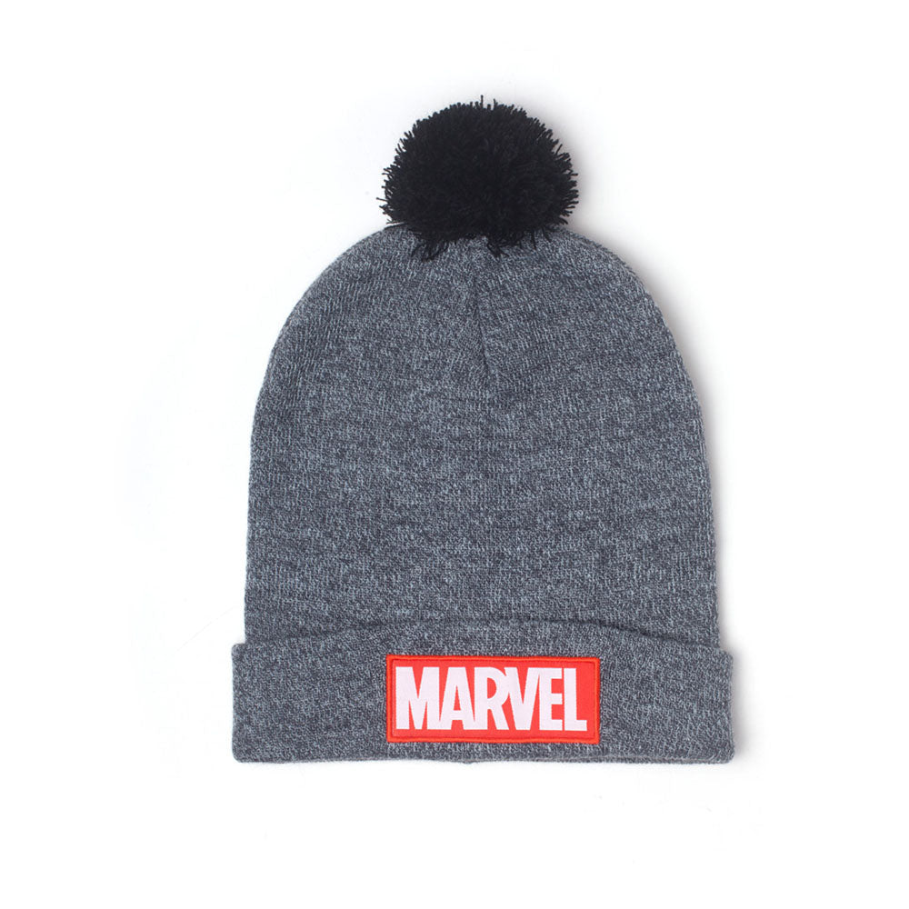 Logo Patch Rollup Beanie, Grey