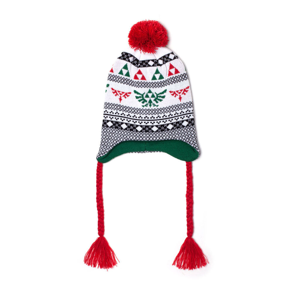 Legend Of Zelda Xmas Laplander Beanie With Pom-pom And Braided Cords, Unisex, Multi-colour