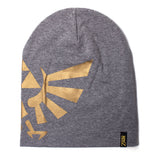 Legend Of Zelda Gold Royal Crest Logo Print Melange Summer Beanie, Grey