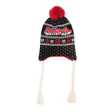 Deadpool Xmas Laplander Beanie With Pom-pom And Braided Cords, Unisex, Multi-colour