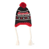 Deadpool Xmas Laplander Beanie With Pom-pom And Braided Cords, Unisex, Multi-colour