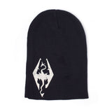 Skyrim Emblem Logo Slouchy Beanie, Unisex, Black