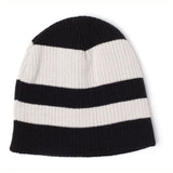 Snes Controller Striped Cuffless Beanie, Black-white