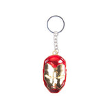 Captain America Civil War Iron Man Mask 3d Pendant Metal Keychain, Gold-red