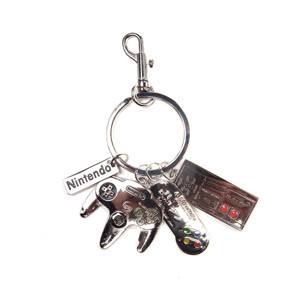 Controllers & Logo Metal Keyring, Silver