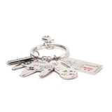 Controllers & Logo Metal Keyring, Silver