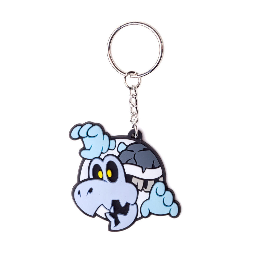 Super Mario Bros. Dry Bones Character Pendant Rubber Keychain, One Size, Grey