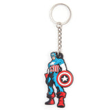 Captain America Super Soldier Stance Rubber Keychain, Multi-colour