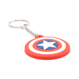 Captain America Shield Logo Rubber Keychain, Multi-colour