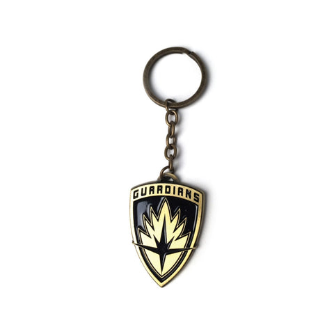 Guardians Of The Galaxy Vol. 2 Guardians Logo Metal Shield Keychain, Black-gold