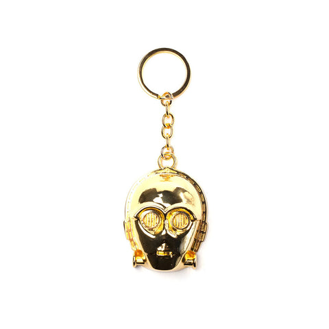 C-3po 3d Pendant Metal Keychain, One Size, Gold