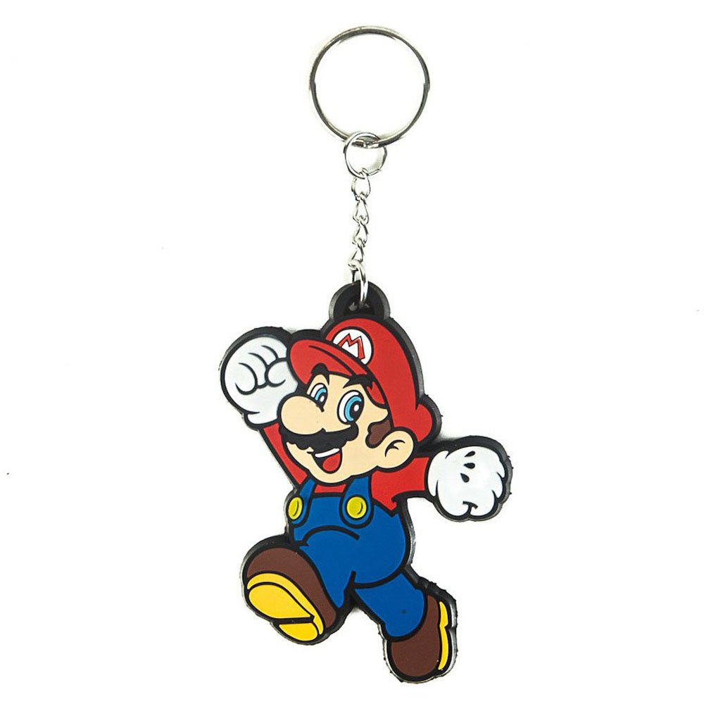 Super Mario Bros. Mario Rubber Keychain, Multi-colour