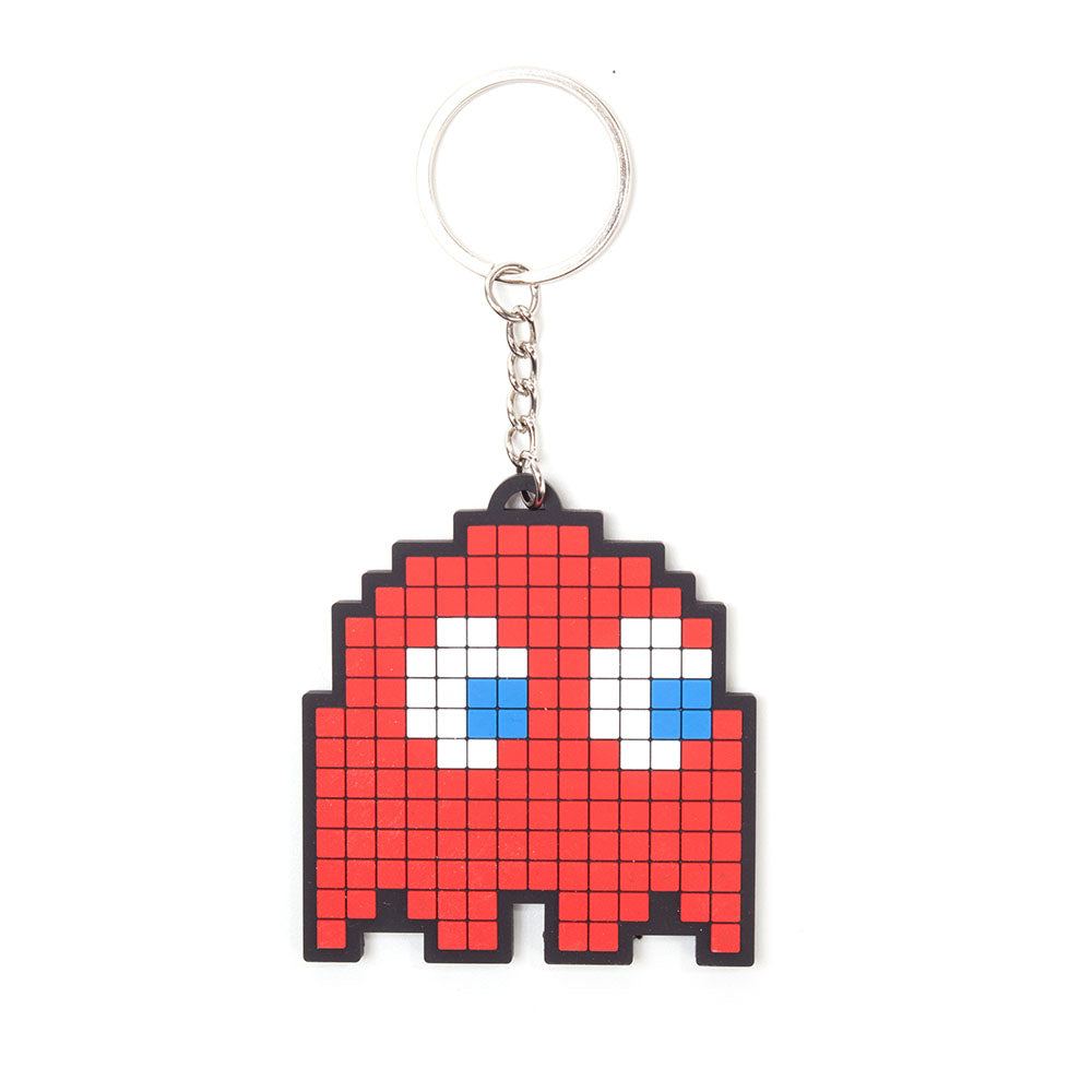 Blinky Pixelated Character Rubber Keychain, One Size, Red