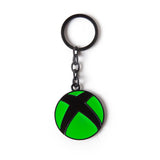 Xbox Logo Metal Pendant Keyring, Unisex, Green-black