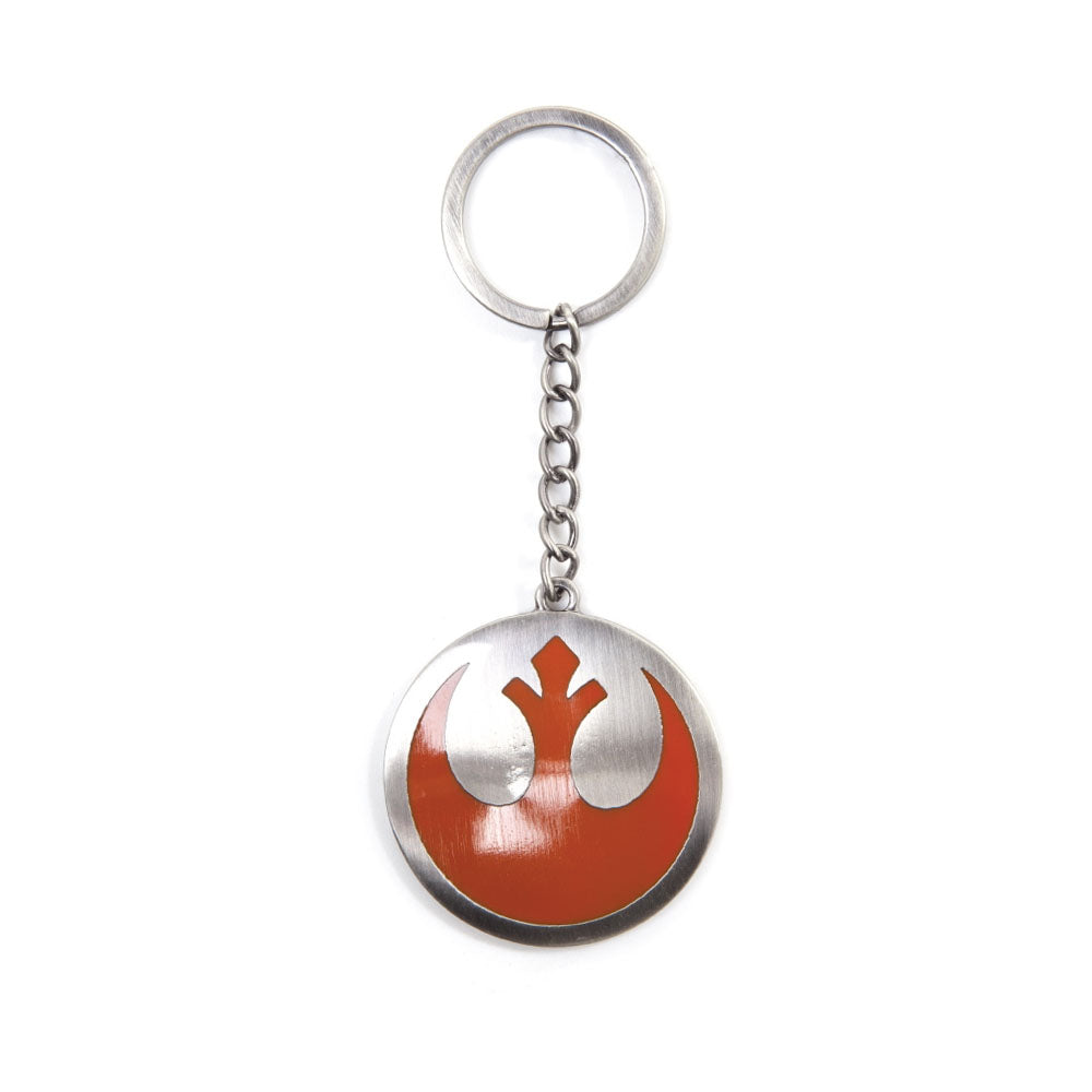 The Force Awakens Resistance Logo Metal Keychain, Unisex, Metallic Silver-orange