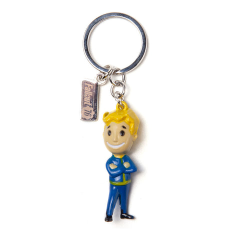 Vault Boy & Logo 3d Metal Keychain, Unisex, Multi-colour