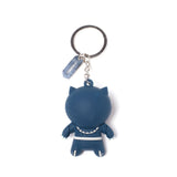 Black Panther Kawaii 3d Rubber Pendant Keychain, Blue