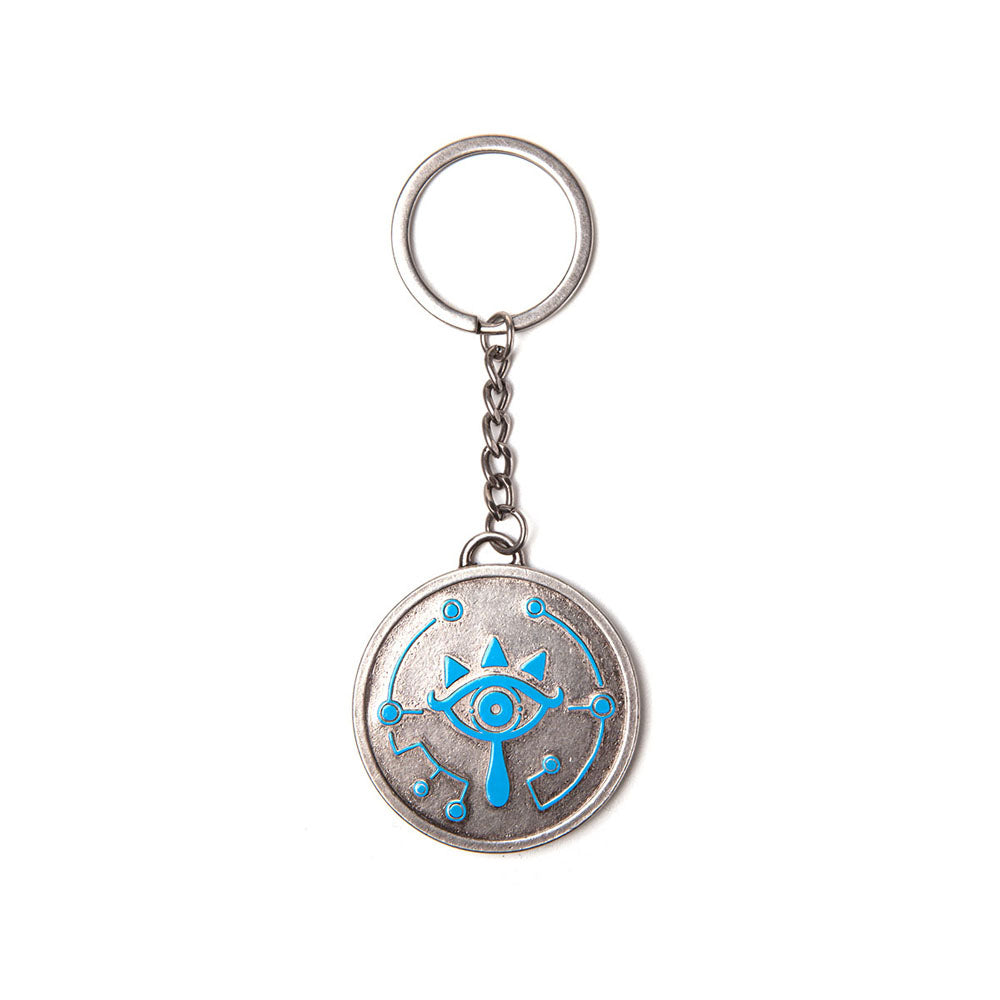 Legend Of Zelda Breath Of The Wild Sheikah Eye Coin Pendant Metal Keychain, Silver