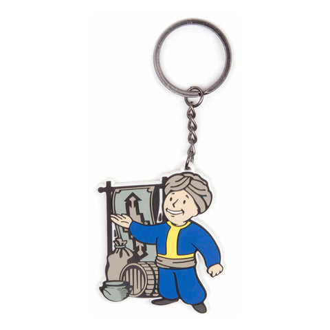 4 Vault Boy Barter Skill Resin Keychain, Multi-colour