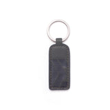 Unsc Logo Leather Embossed Tag Keychain, Black