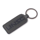 Unsc Logo Leather Embossed Tag Keychain, Black